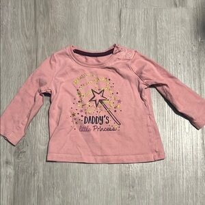 Primark Pink Long Sleeve “Daddy’s little princess” Kids Shirt 3-6M